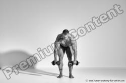 Underwear Man White Moving poses Muscular Short Brown Dynamic poses Academic